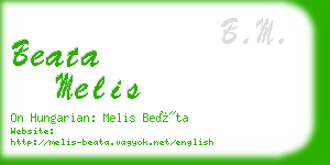 beata melis business card